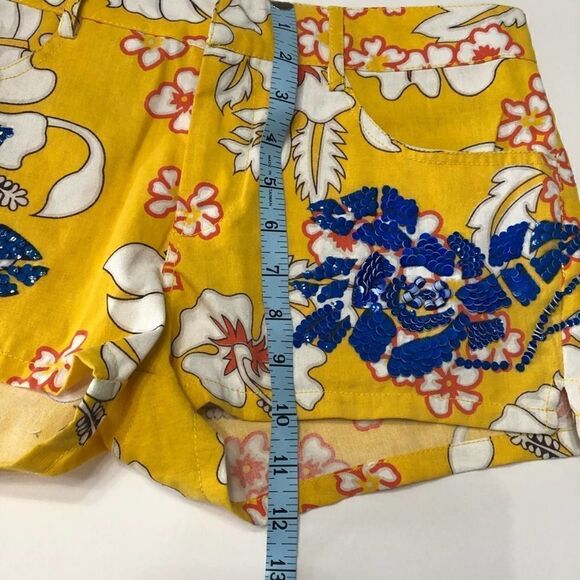 REVOLVE P.A.R.O.S.H. Farfetch Floral Blue Sequin Shorts 31 - Picture 3 of 11